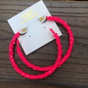💕 Hot Pink 3 inch Wrapped Hoop Earrings 💕